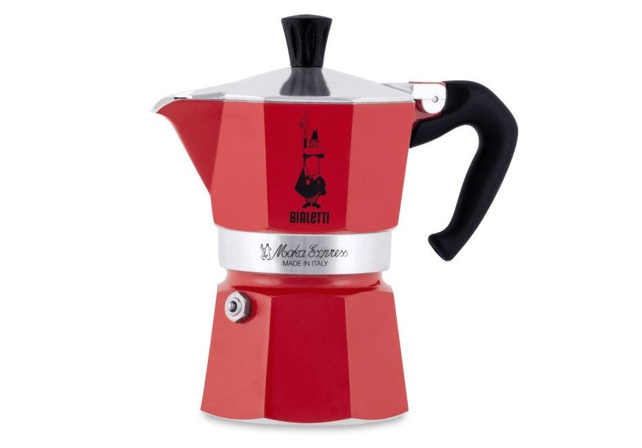 Bialetti Moka Express Rot, Espressokocher für 1 Tasse Bialetti Moka Express Rot, Espressokocher für 1 Tasse